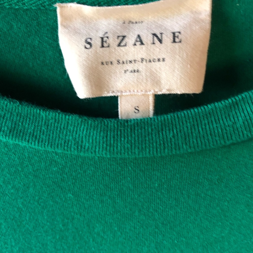 Sézane Green Short Sleeve Tee